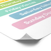 De dagen van de week (in het Spaans) Poster (Hoek)