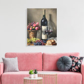 De dagen van wijn en Roos Canvas Afdruk (Insitu (Woonkamer))
