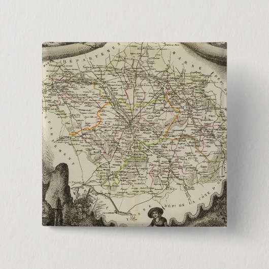 De dageraad vierkante button 5,1 cm (Voorkant)