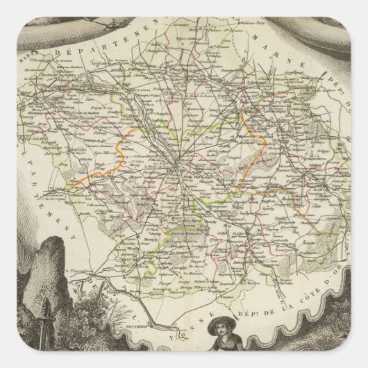 De dageraad vierkante sticker (Voorkant)