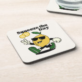 DE DAGFUNNY LEMON PUN RETRO MASCOT VERSNELLEN BIER ONDERZETTER (Linkerzijde)