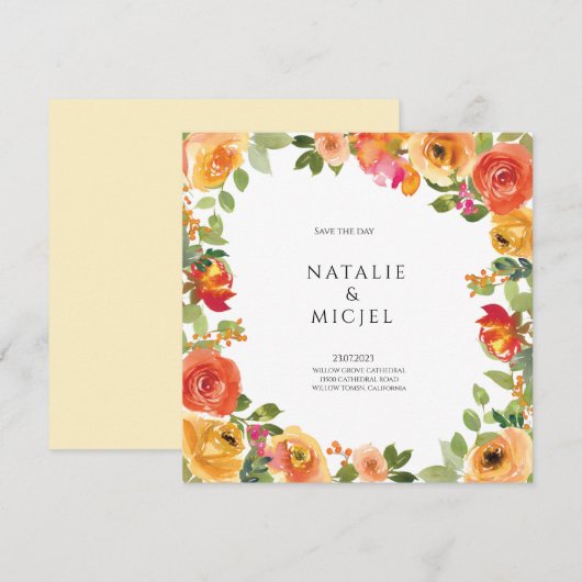 De dagkaart opslaan bedankkaart (Voorkant / Achterkant)