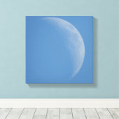 De Dagmaan, Maan Fotografie Kunst Canvasprint Canvas Afdruk (Insitu (Houten vloer))