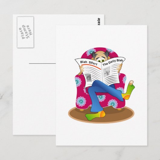 De Daily Blah. Briefkaart (Voorkant / Achterkant)