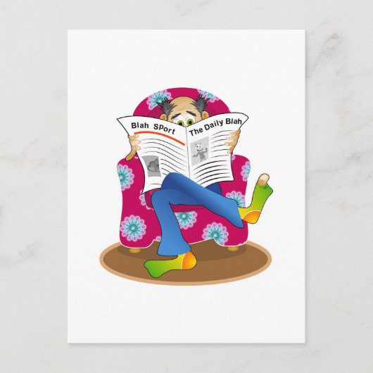 De Daily Blah. Briefkaart (Voorkant)