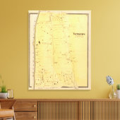 De Dale en de Mt Saint Vincent Atlas Map Canvas Afdruk (Insitu (Woonkamer))