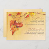 De dalende Bladeren - de Autumn Herfst drijft Hote Informatiekaartje (Voorkant / Achterkant)