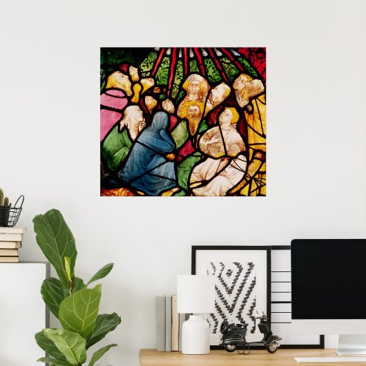 De daling van de Heilige Geest, c.1400 Poster (Thuiskantoor)