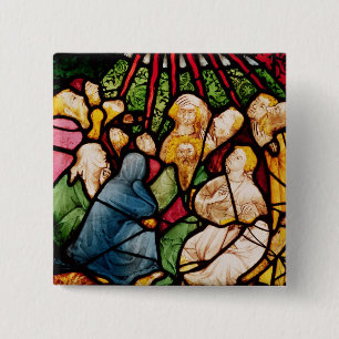 De daling van de Heilige Geest, c.1400 Vierkante Button 5,1 Cm