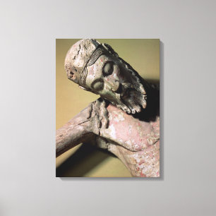 De daling van het kruis, 12e eeuw (polychro) canvas afdruk