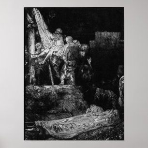 De daling van het kruis met een Torch, 1654 Poster