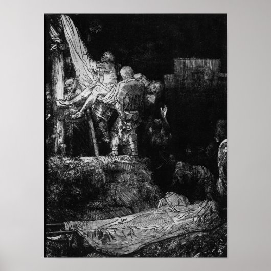 De daling van het kruis met een Torch, 1654 Poster (Voorkant)