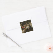 De daling van het Kruis Vierkante Sticker (Envelop)