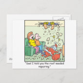 De Dalingen van de Kerstman van de Cartoons van Feestdagenkaart (Voorkant / Achterkant)