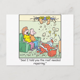 De Dalingen van de Kerstman van de Cartoons van Feestdagenkaart