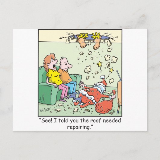 De Dalingen van de Kerstman van de Cartoons van Feestdagenkaart (Voorkant)