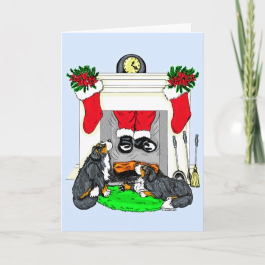 De Dalingen van de Kerstman van de Hond van MT van Feestdagen Kaart (Voorkant)