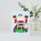 De Dalingen van de Kerstman van de Hond van MT van Feestdagenkaart (Staand voorkant)