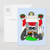 De Dalingen van de Kerstman van de Hond van MT van Feestdagenkaart (Voorkant / Achterkant)