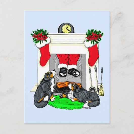 De Dalingen van de Kerstman van de Hond van MT van Feestdagenkaart (Voorkant)