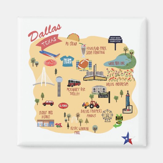 De Dallas Texas Magnet (Voorkant)