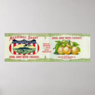 De Dalles, Oregon - Merrimac White Cherries Poster