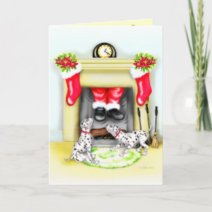 De Dalmation kerstkerstkerstkerstkerstman valt bin Feestdagen Kaart