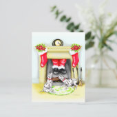 De Dalmation kerstkerstkerstkerstkerstman valt bin Feestdagenkaart (Staand voorkant)