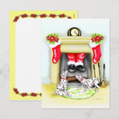 De Dalmation kerstkerstkerstkerstkerstman valt bin Feestdagenkaart (Voorkant / Achterkant)