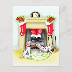 De Dalmation kerstkerstkerstkerstkerstman valt bin Feestdagenkaart