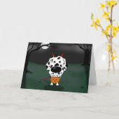 De Dalmatische Duivel van Halloween Kaart (Gele Bloem)