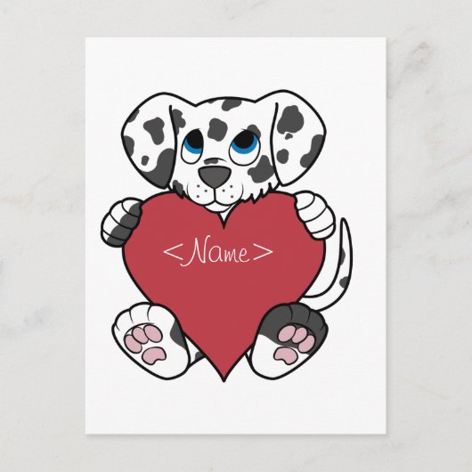 De Dalmatische Hond van de Valentijnsdag met Rood Feestdagenkaart (Voorkant)