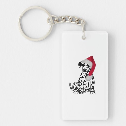 De Dalmatische Hond van Kerstmis Sleutelhanger (Voorkant)