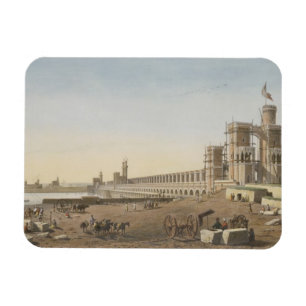 De dam over de Nijl, het gebouw van de Aswan Magneet