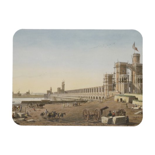 De dam over de Nijl, het gebouw van de Aswan Magneet (Horizontaal)