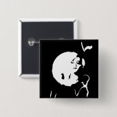 De dam vierkante button 5,1 cm (Voorkant /achterkant)