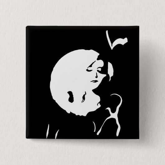 De dam vierkante button 5,1 cm (Voorkant)