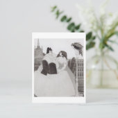 De Dame aan de kleedtafel (inkt en was) Briefkaart (Staand voorkant)