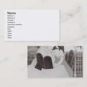 De dame aan de kleedtafel (inkt en was) visitekaartje (Voorkant / Achterkant)