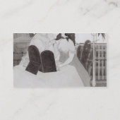 De dame aan de kleedtafel (inkt en was) visitekaartje (Achterkant)