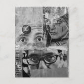 De Dame en de Dokters Mixed Media Collage Briefkaart (Voorkant)