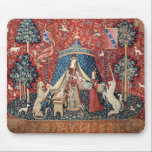 De Dame en de Eenhoorn, Aan mijn enige verlangen Muismat<br><div class="desc">De Dame en de Eenhoorn, Aan mijn enige verlangen (La Dame a la licorne, A mon seul desir) Middeleeuwse wandtapijt (rond 1500). Dit tapijt maakt deel uit van een serie van zes. Elke wandtapijt toont een middeleeuwse dame in verschillende poses. Elk scène beeldt een van de vijf zintuigen uit, evenals...</div>