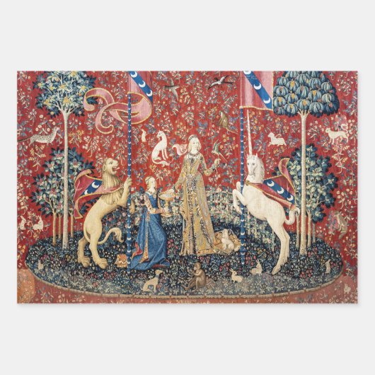 De Dame en de Eenhoorn, Smaak Inpakpapier Vel (Voorkant 2)