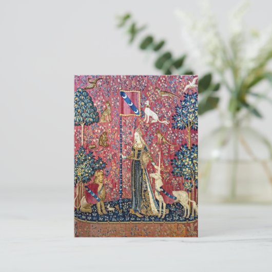 De Dame en de Eenhoorn, Tasten Briefkaart (Staand voorkant)