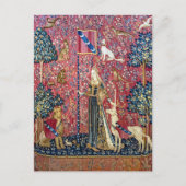 De Dame en de Eenhoorn, Tasten Briefkaart (Voorkant)