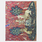 De dame en de eenhoorn, Zicht Fleece Deken (Voorkant)