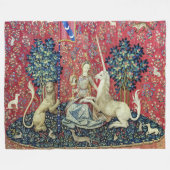 De dame en de eenhoorn, Zicht Fleece Deken (Voorkant (Horizontaal))