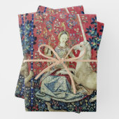 De Dame en de Eenhoorn, Zicht Inpakpapier Vel (In situ)