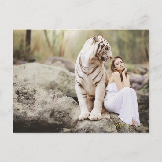 De Dame en de Tijger — Briefkaart (Voorkant)