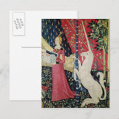 De dame en de Unicorn: "Alleen naar mijn wens" Briefkaart (Voorkant / Achterkant)